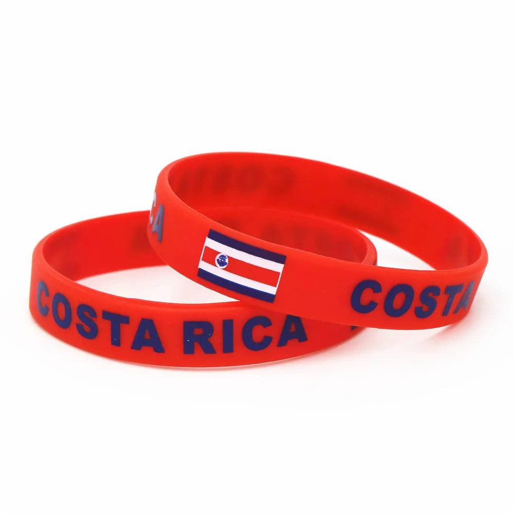1PC Country World Flag Logo Sport Silicone Wristband National Football Fans Elastic Rubber Bracelets&Bangles Souvenir Gift SH244