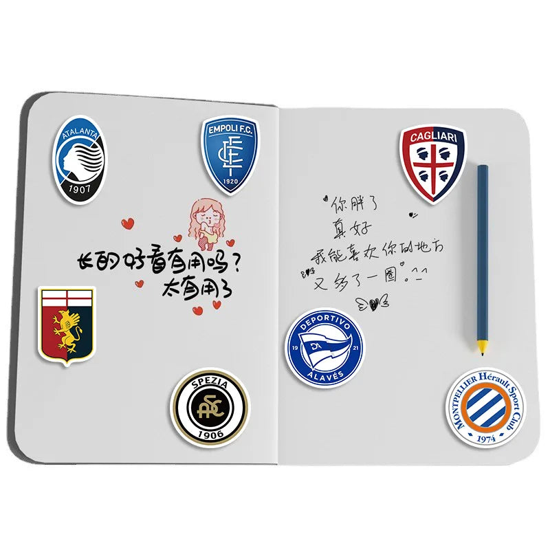 100pcs Football Club Logo Laptop Luggage Guitar Waterproof Decorative Graffiti
