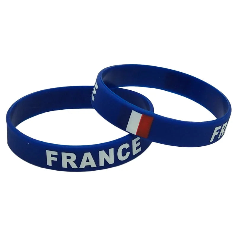1PC Country World Flag Logo Sport Silicone Wristband National Football Fans Elastic Rubber Bracelets&Bangles Souvenir Gift SH244