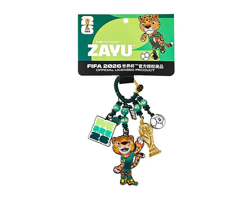FIFA 2026 World Cup Mascot & Trophy Ornament, Metal Keychain, Charm for Bags & Clothes