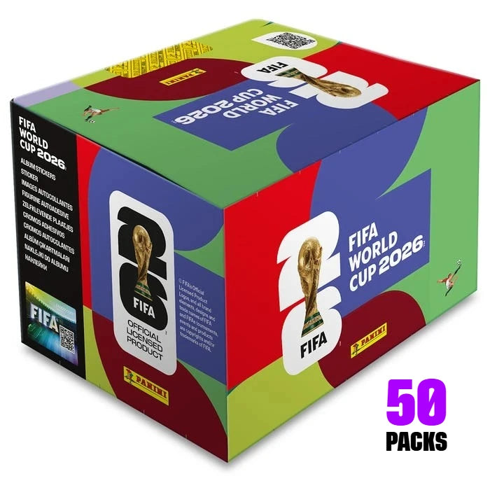 Panini FIFA 2026 World Cup Official Collectible Stickers Full Box 50 Packs Football Fan Sports Collection Souvenir