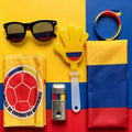 Soccer Game Themed Fan Props Set 2026 Eye Face Paint Blendable National Flag Fan Scarf Cheer Clappers Wristbands and Glasses