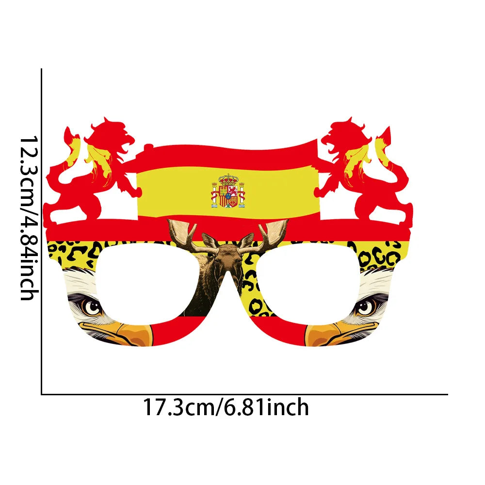 2026 World Football Competition Flag Eyeglass Frames, Soccer Fans Cheering Props for Cheerleading