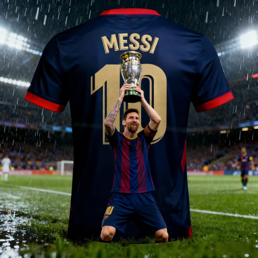 Summer Adult Messi #10 AI Design Men's Football Jersey T-Shirt Outdoor Daily Sport Shirt Quick-Dry Breathable Top