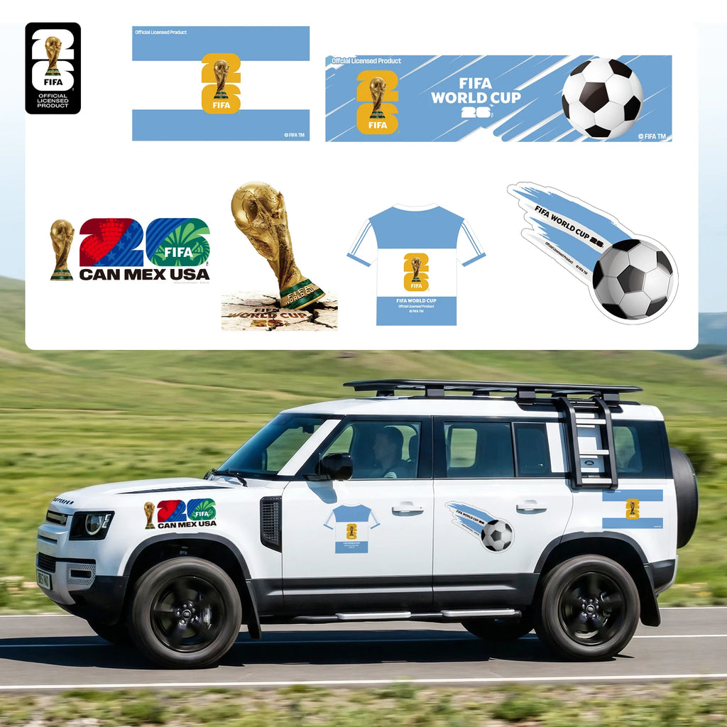 FIFA World Cup 2026 Car Decal Official World Cup Car Sticker with Trophy, Host City & Mascot Design - Waterproof Sticker for Car