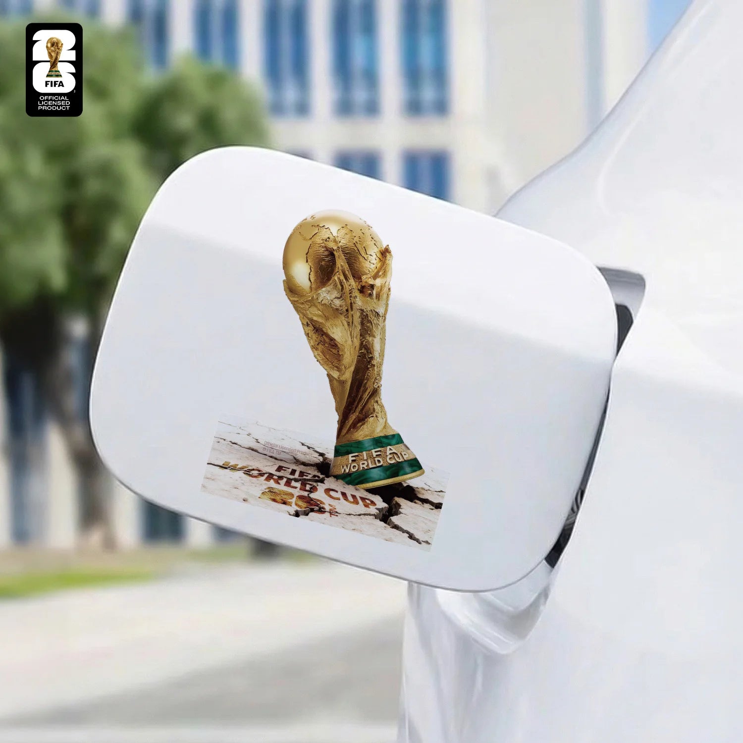 FIFA World Cup 2026 Car Decal Official World Cup Car Sticker with Trophy, Host City & Mascot Design - Waterproof Sticker for Car