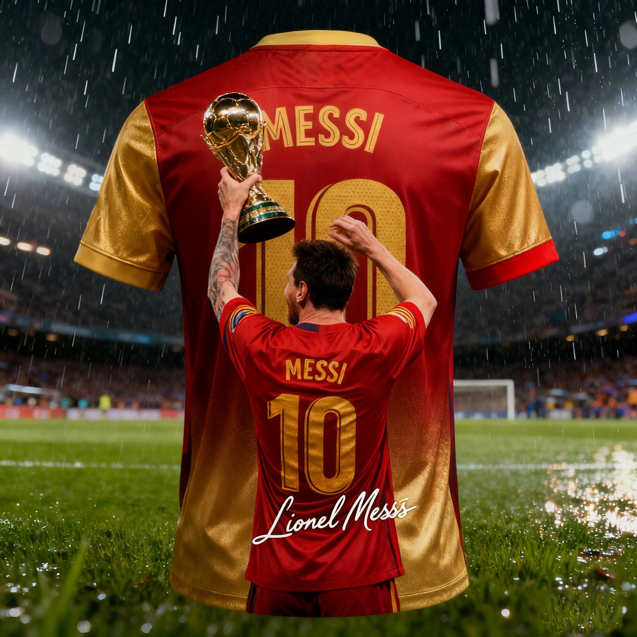 Summer Adult Messi #10 AI Design Men's Football Jersey T-Shirt Outdoor Daily Sport Shirt Quick-Dry Breathable Top