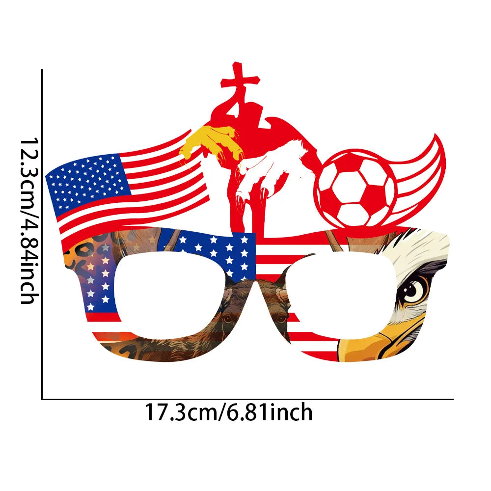 2026 World Football Competition Flag Eyeglass Frames, Soccer Fans Cheering Props for Cheerleading