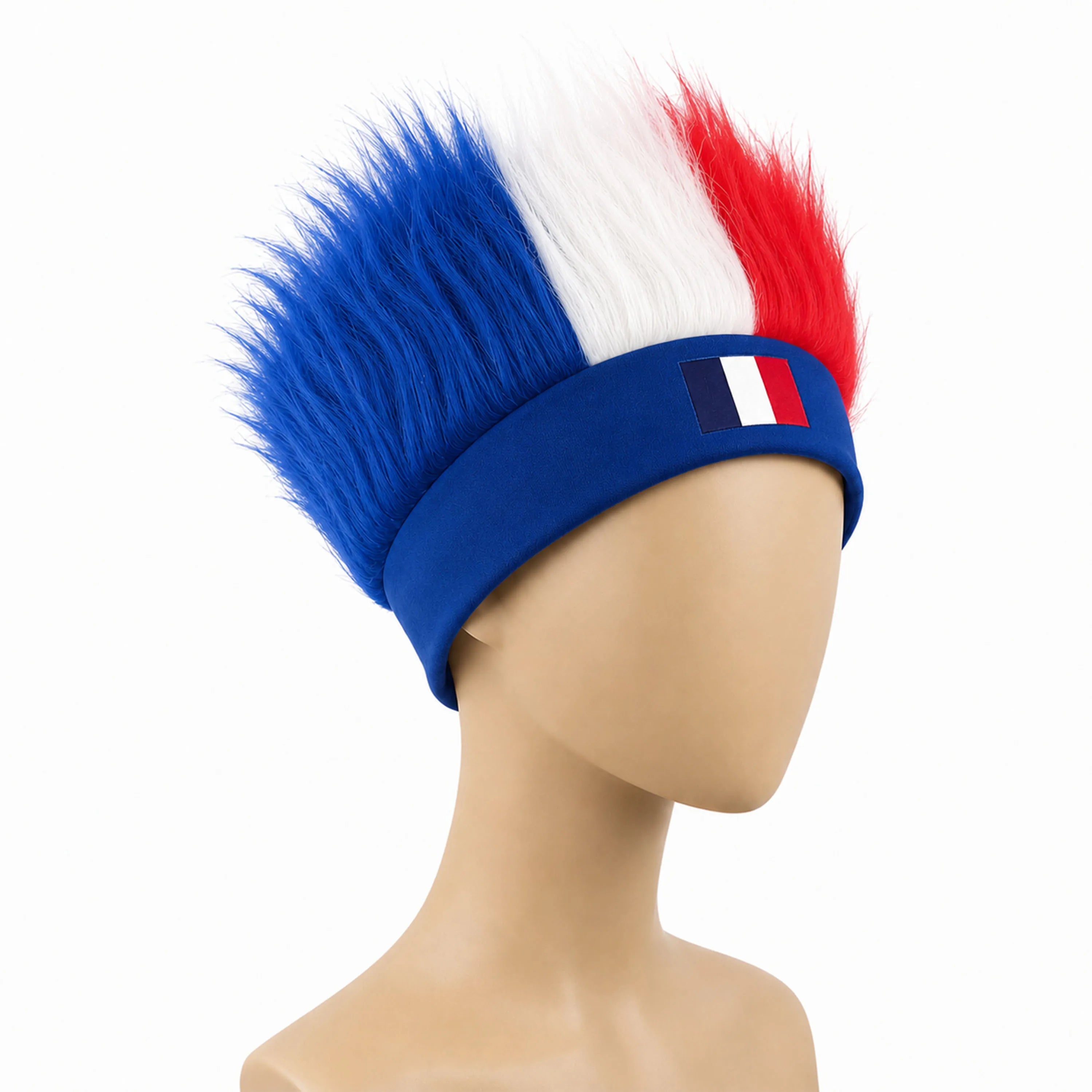 World Cup Wig with Logo, National Flag Colors,Headgear,Fan Wigs CostumeBrazil, Argentina, France, Germany, Mexico, United States