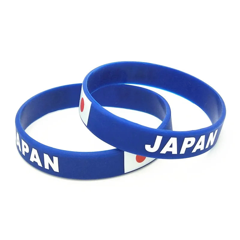 1PC Country World Flag Logo Sport Silicone Wristband National Football Fans Elastic Rubber Bracelets&Bangles Souvenir Gift SH244