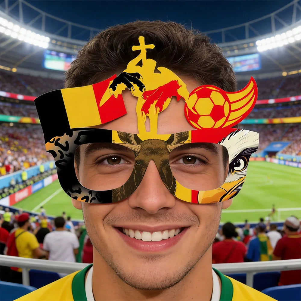 2026 World Football Competition Flag Eyeglass Frames, Soccer Fans Cheering Props for Cheerleading