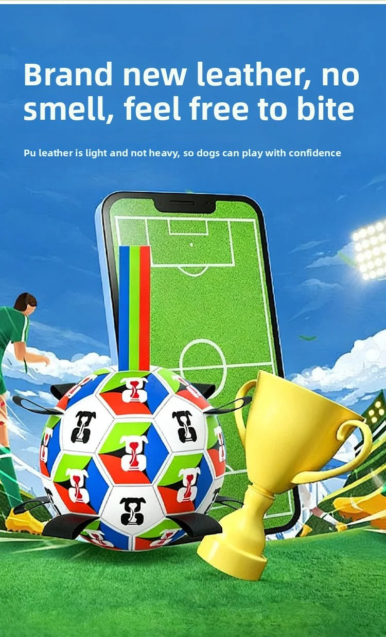 Interactive Chewable Dog Football Toy with Handles Durable Training Soccer Ball Outdoor Water Playing Entertainment Pet Toy