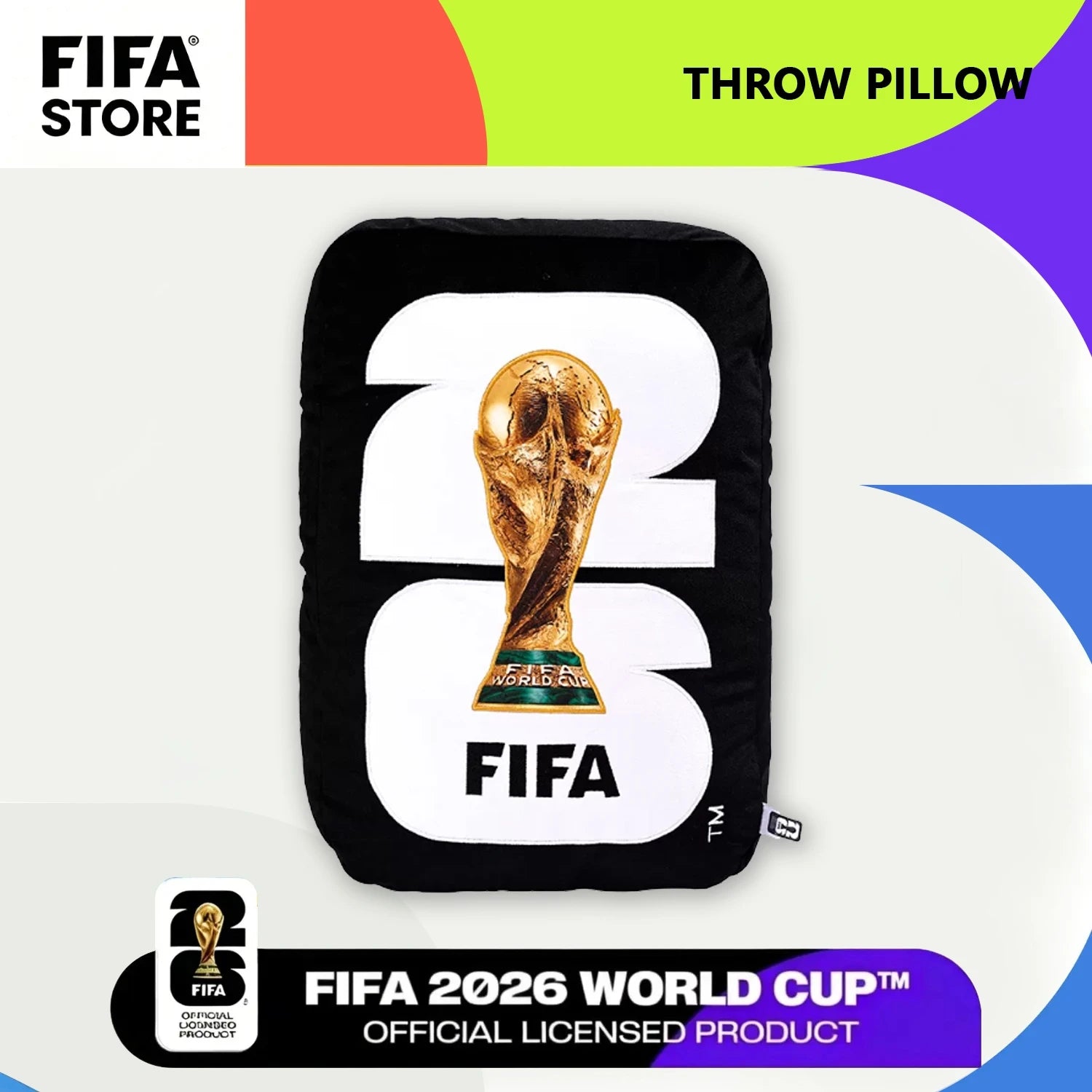 2026 Futbol Throw Pillow with Removable & Washable Cover