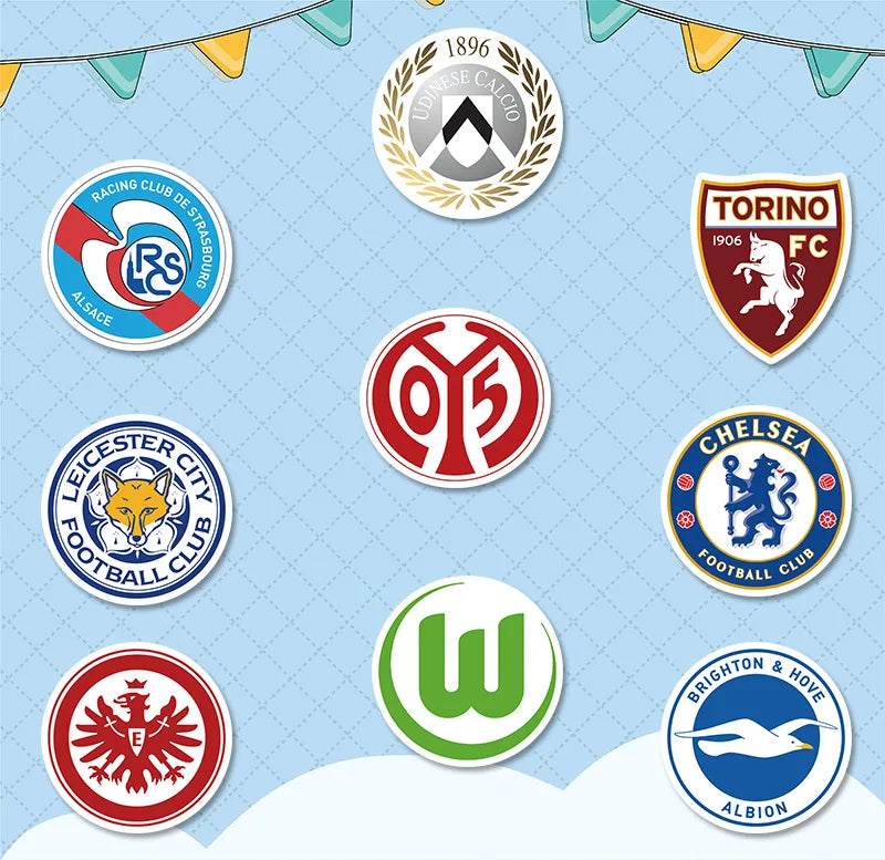 100pcs Football Club Logo Laptop Luggage Guitar Waterproof Decorative Graffiti