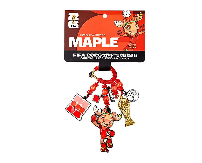 FIFA 2026 World Cup Mascot & Trophy Ornament, Metal Keychain, Charm for Bags & Clothes