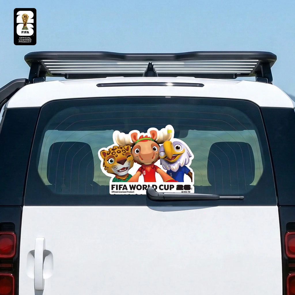 FIFA World Cup 2026 Car Decal Official World Cup Car Sticker with Trophy, Host City & Mascot Design - Waterproof Sticker for Car