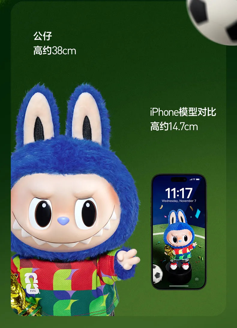 POPMART The Monsters Labubu Fifa Catch The Win Vinyl Plush Doll Football Themed Figure Cute Vinyl Plush Pendant Blind Box Gift