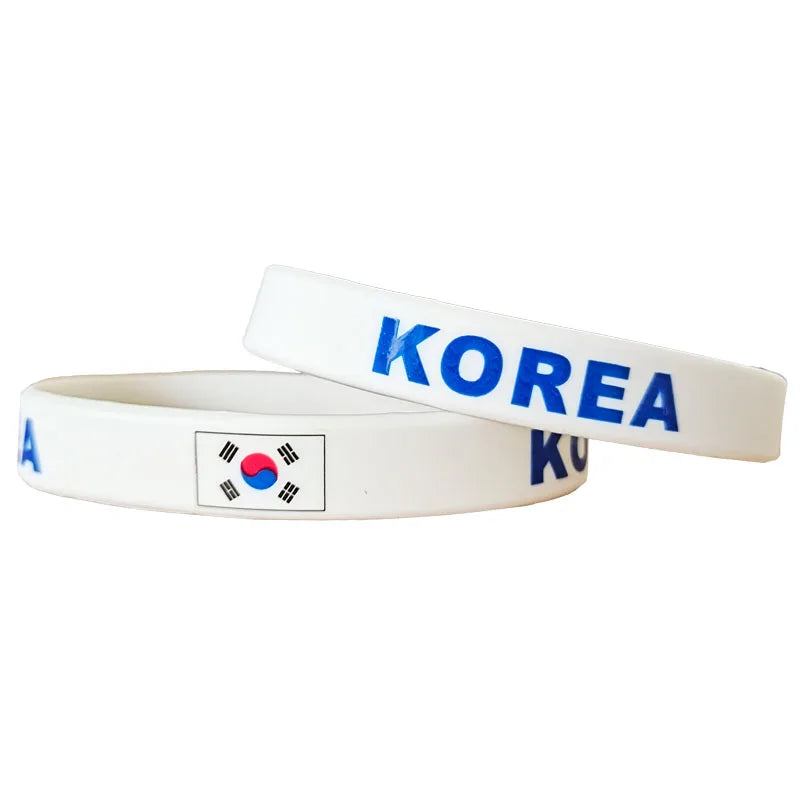 1PC Country World Flag Logo Sport Silicone Wristband National Football Fans Elastic Rubber Bracelets&Bangles Souvenir Gift SH244