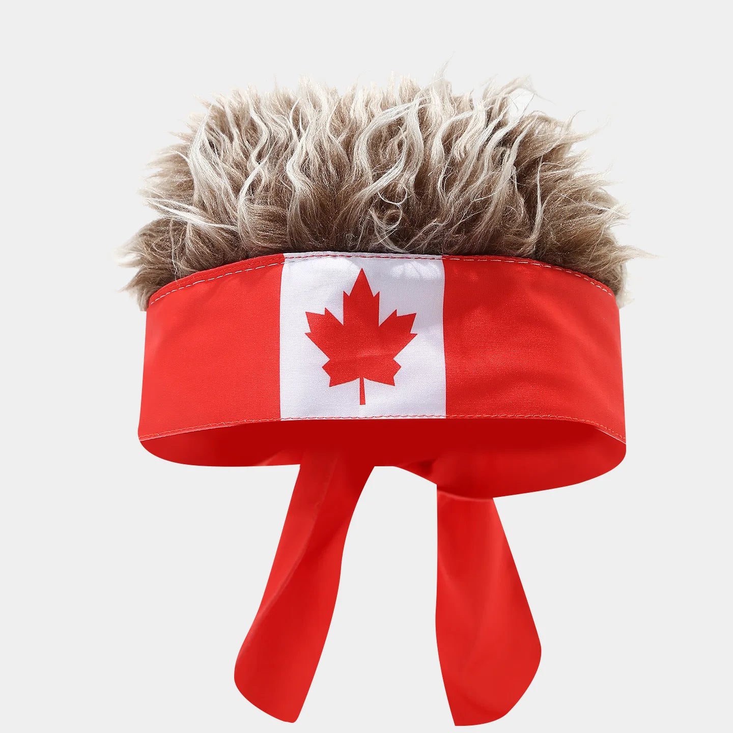 National Flag Headband with Wig Sports Fan Cheering Headwear Wig Hat Country Flag Print Wig Headband Headwrap
