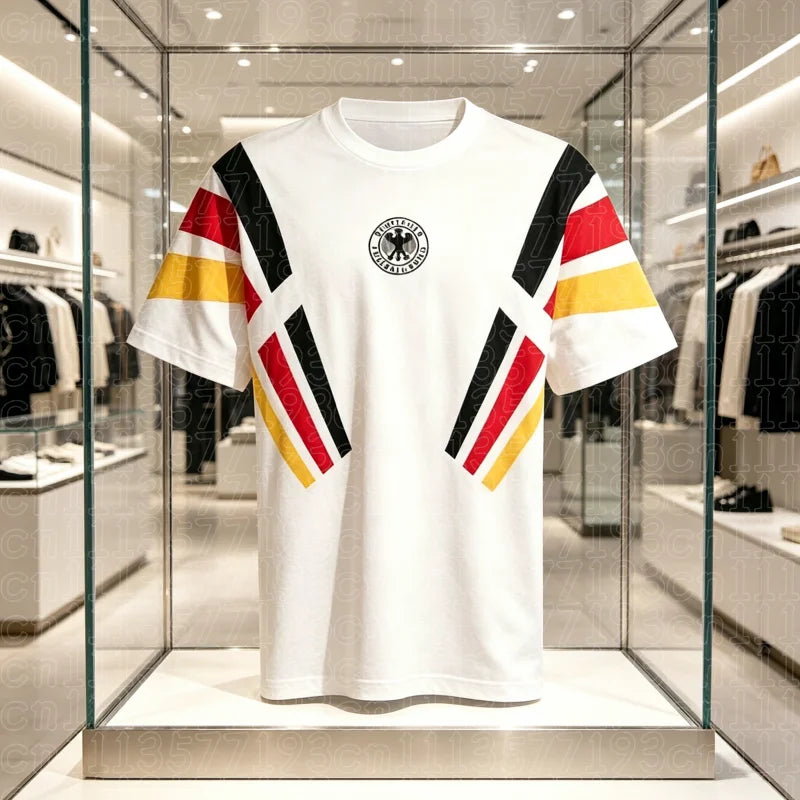 2026 Summer New Germany Competition Away Soccer 3D T-Shirt Men's Quick-drying and Breathable Football Fan Family Kids Tees Tops