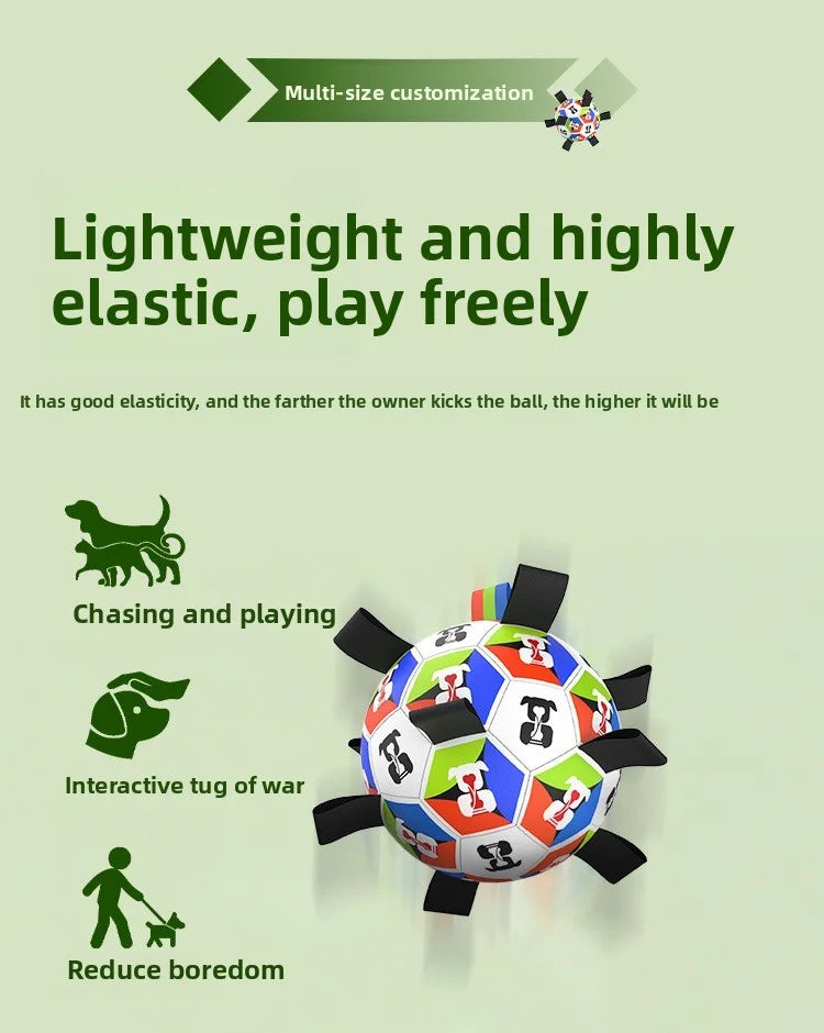 Interactive Chewable Dog Football Toy with Handles Durable Training Soccer Ball Outdoor Water Playing Entertainment Pet Toy