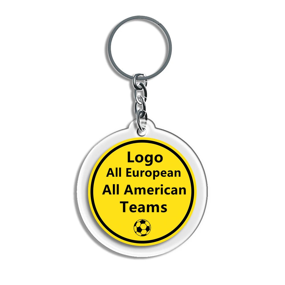 Asia American European Football Leagues Teams Real Soccer Craft Real Football Ornaments All Clubs Madrid Acrylic Plaques 1Pcs