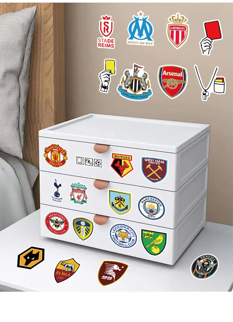 100pcs Football Club Logo Laptop Luggage Guitar Waterproof Decorative Graffiti