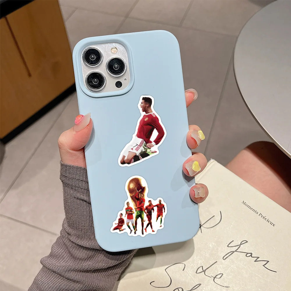 50PCS Football Star Cristiano Ronaldo Stickers Graffiti Stickers DIY Diary Phone Case Handmade Scrapbook Aesthetic Stickers
