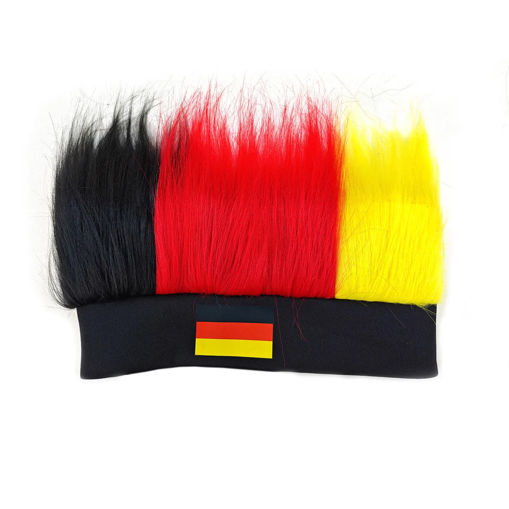 World Cup Wig with Logo, National Flag Colors,Headgear,Fan Wigs CostumeBrazil, Argentina, France, Germany, Mexico, United States