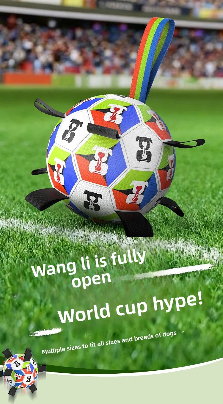 Interactive Chewable Dog Football Toy with Handles Durable Training Soccer Ball Outdoor Water Playing Entertainment Pet Toy