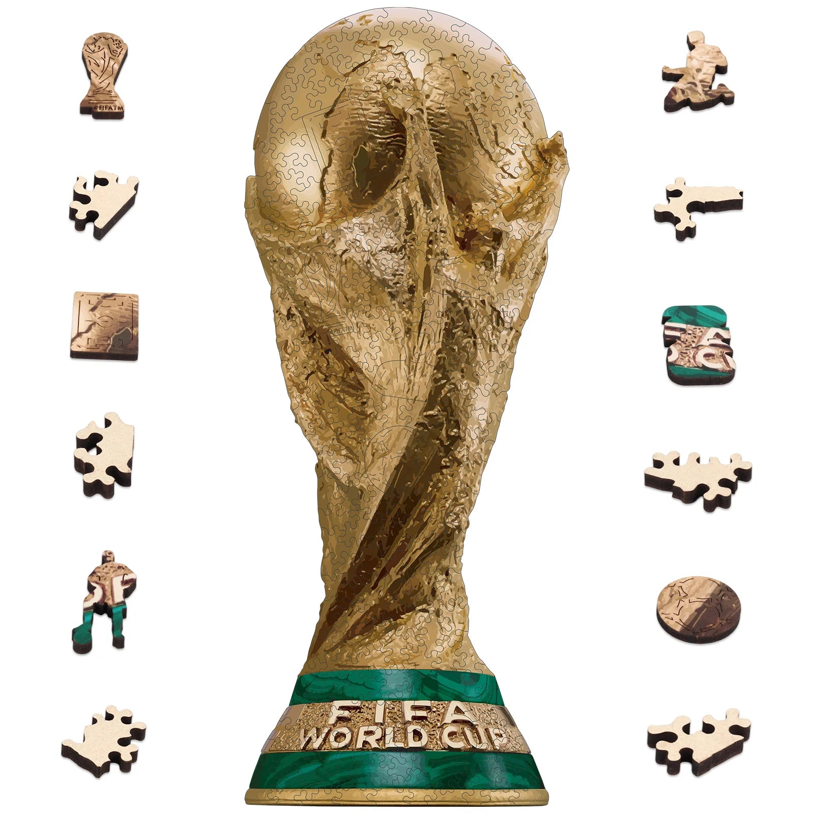 FIFA World Cup Trophy 2026 Wooden Puzzle 3D Poster USA Canada Mexico Soccer Fan Collectible Gift Toy Family Game Brain Teaser