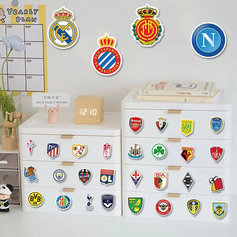 100pcs Football Club Logo Laptop Luggage Guitar Waterproof Decorative Graffiti