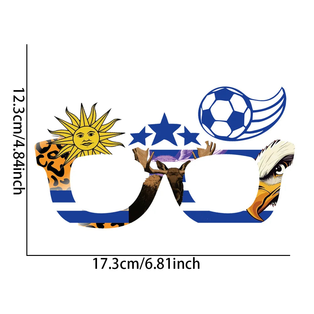 2026 World Football Competition Flag Eyeglass Frames, Soccer Fans Cheering Props for Cheerleading