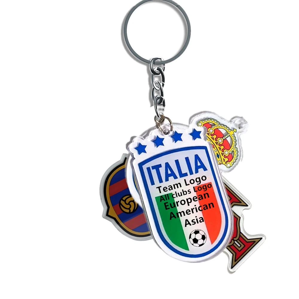 Asia American European Football Leagues Teams Real Soccer Craft Real Football Ornaments All Clubs Madrid Acrylic Plaques 1Pcs