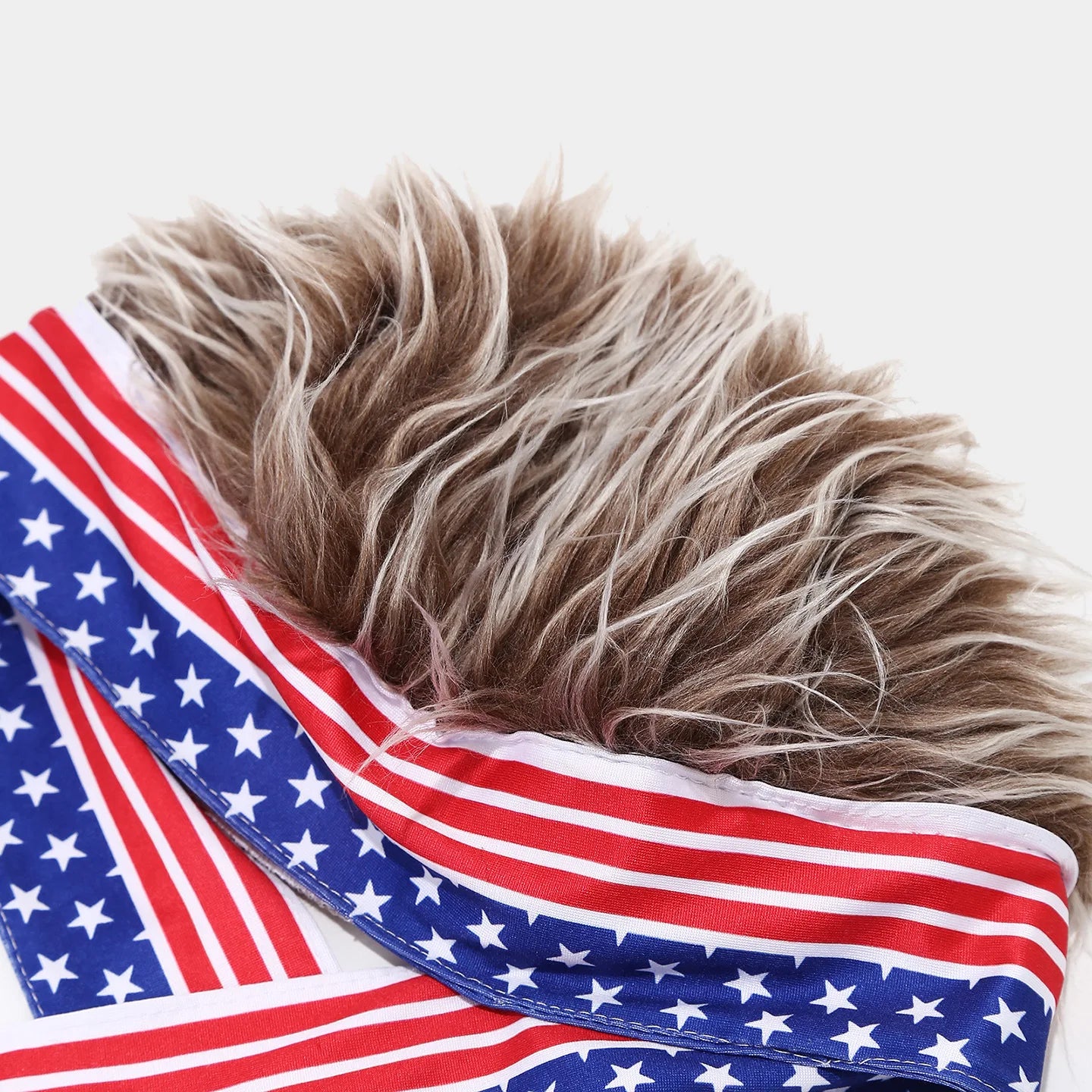 National Flag Headband with Wig Sports Fan Cheering Headwear Wig Hat Country Flag Print Wig Headband Headwrap