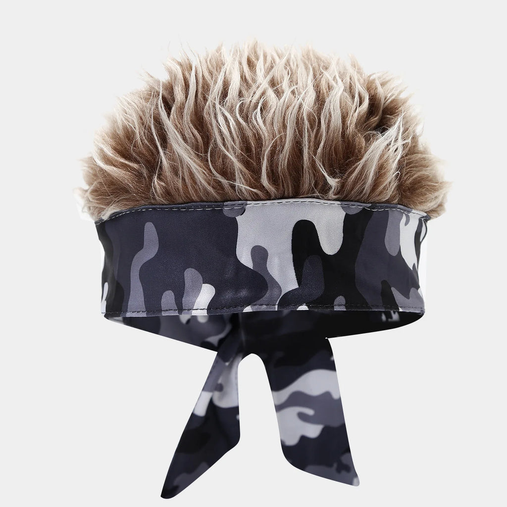 National Flag Headband with Wig Sports Fan Cheering Headwear Wig Hat Country Flag Print Wig Headband Headwrap