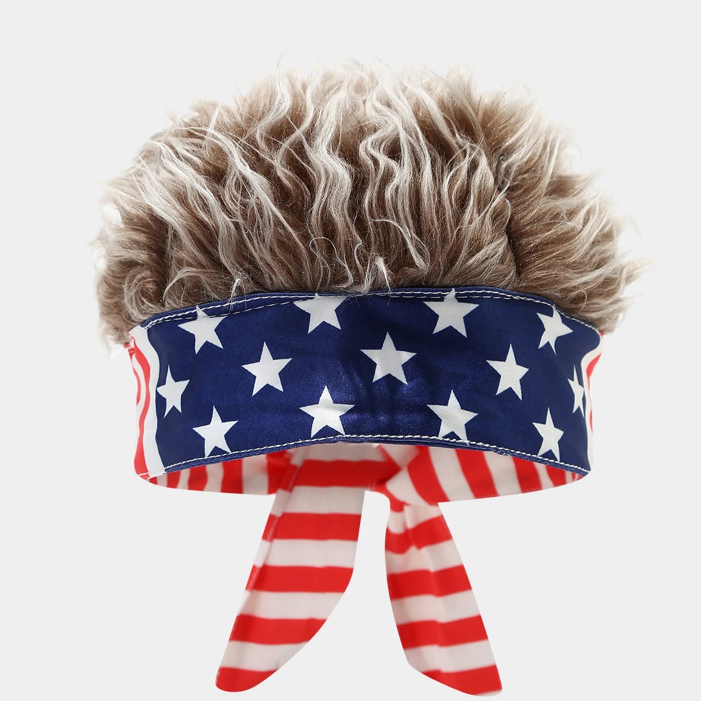National Flag Headband with Wig Sports Fan Cheering Headwear Wig Hat Country Flag Print Wig Headband Headwrap