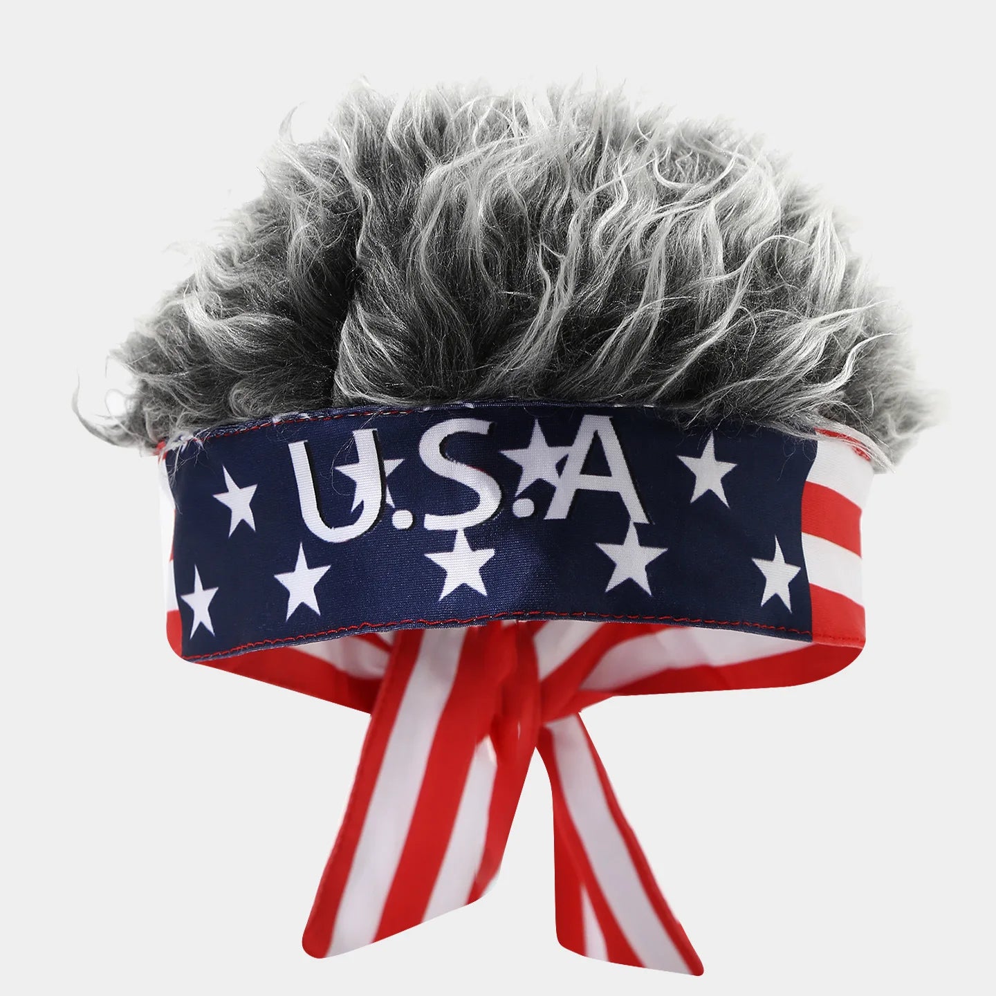 National Flag Headband with Wig Sports Fan Cheering Headwear Wig Hat Country Flag Print Wig Headband Headwrap