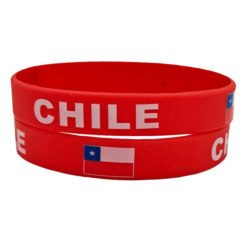 1PC Country World Flag Logo Sport Silicone Wristband National Football Fans Elastic Rubber Bracelets&Bangles Souvenir Gift SH244