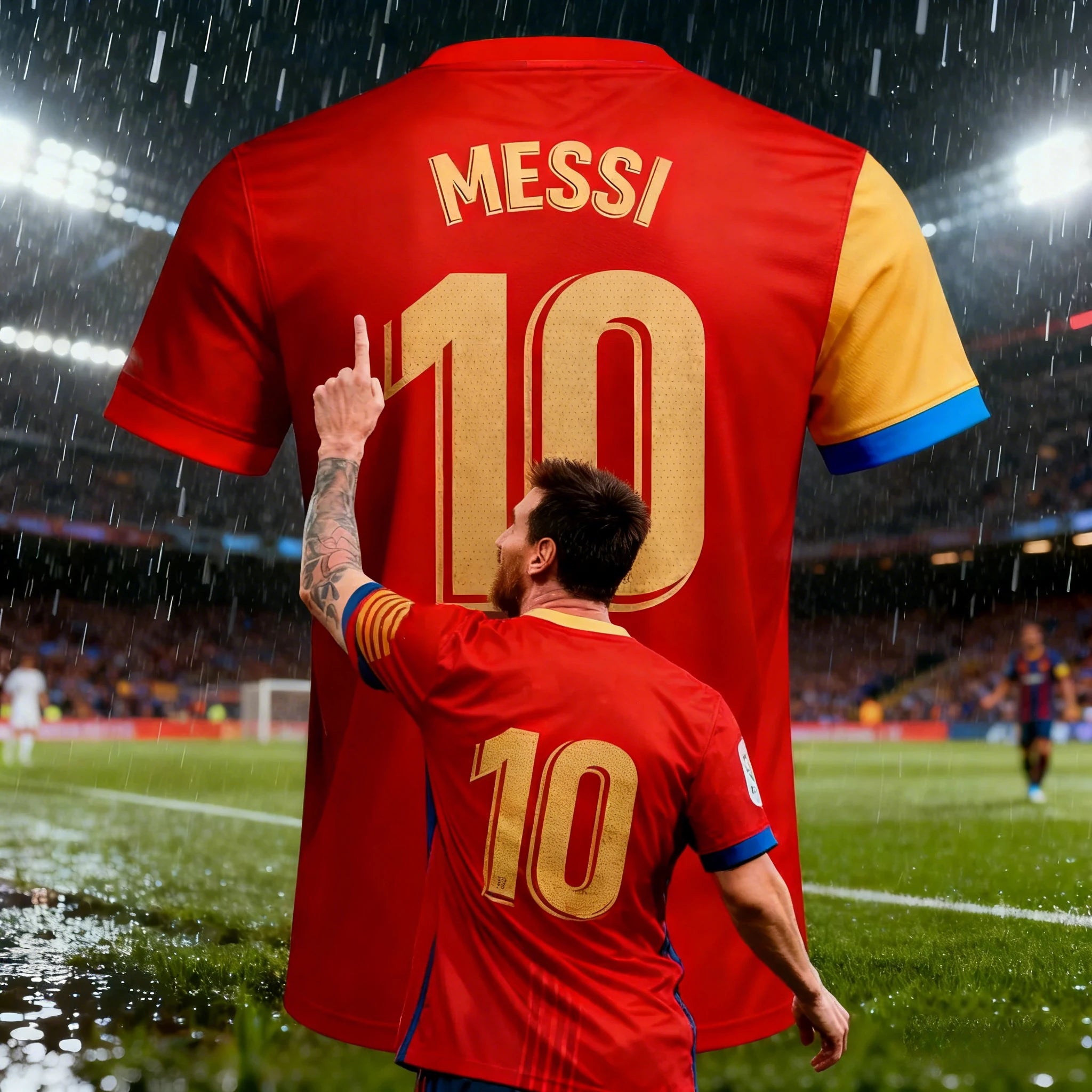 Summer Adult Messi #10 AI Design Men's Football Jersey T-Shirt Outdoor Daily Sport Shirt Quick-Dry Breathable Top