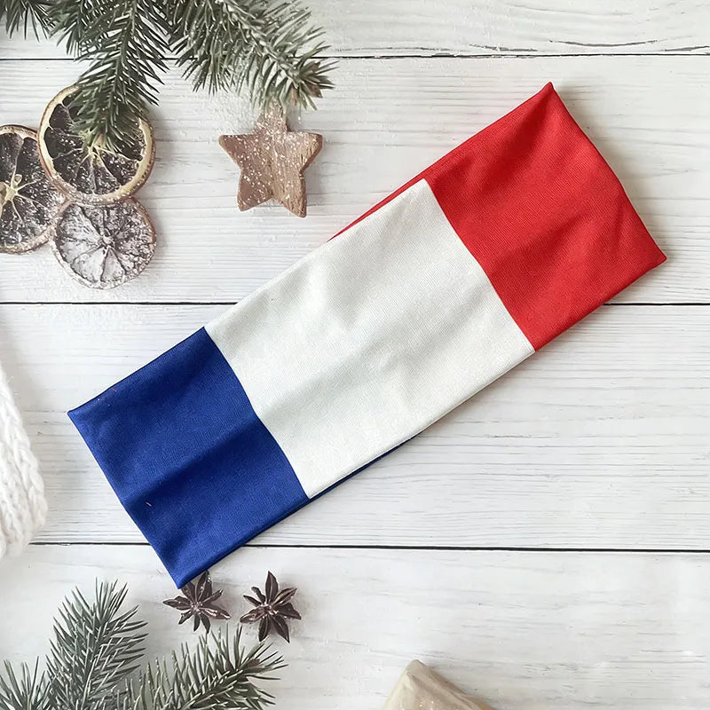 National Flag Soccer Fan Headband Elastic Cheer Hairband Country Flag Headband for Fans Sports Event Hair Accessories