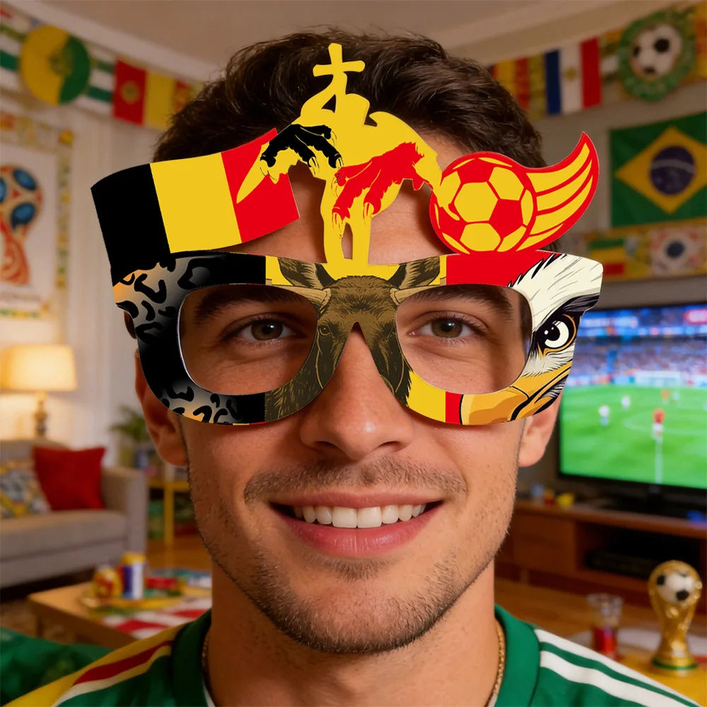 2026 World Football Competition Flag Eyeglass Frames, Soccer Fans Cheering Props for Cheerleading