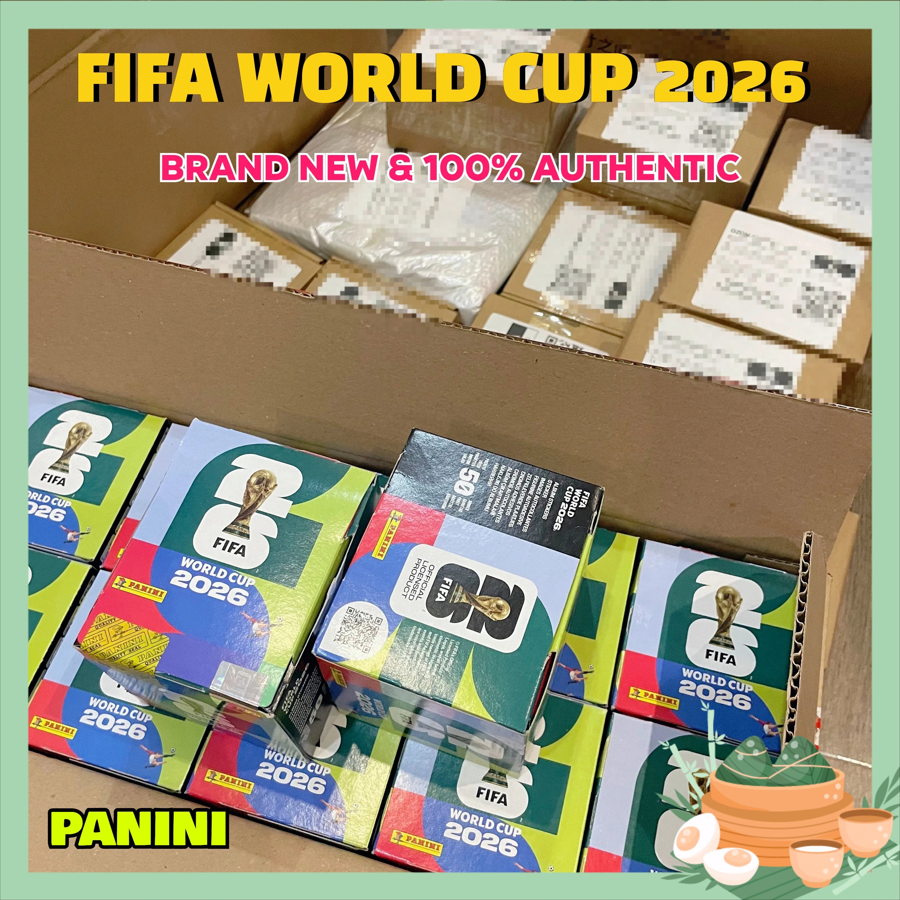 Panini FIFA 2026 World Cup Official Collectible Stickers Full Box 50 Packs Football Fan Sports Collection Souvenir