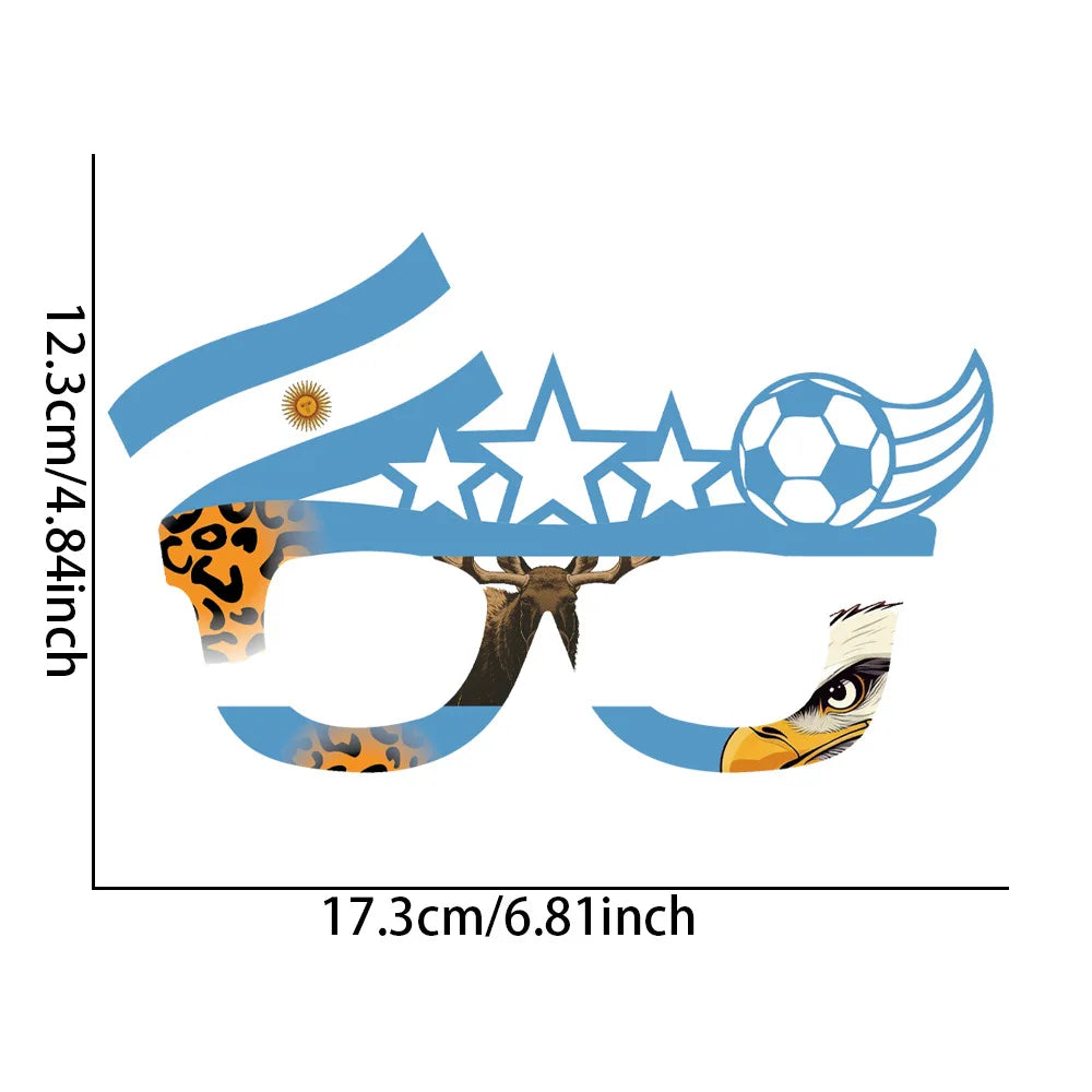 2026 World Football Competition Flag Eyeglass Frames, Soccer Fans Cheering Props for Cheerleading