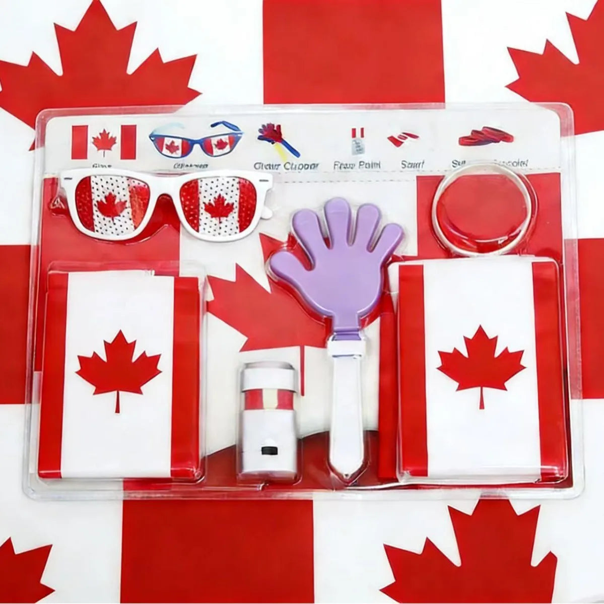 Soccer Game Themed Fan Props Set 2026 Eye Face Paint Blendable National Flag Fan Scarf Cheer Clappers Wristbands and Glasses