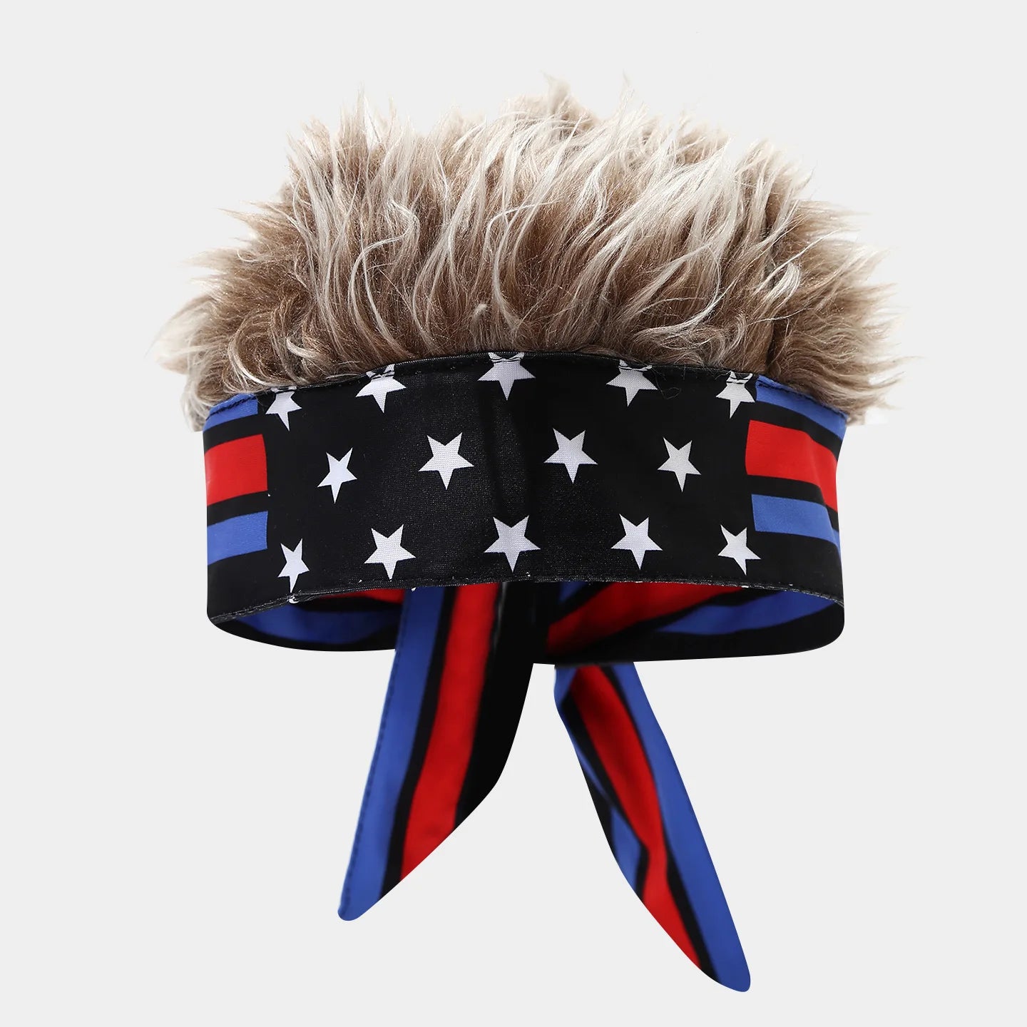National Flag Headband with Wig Sports Fan Cheering Headwear Wig Hat Country Flag Print Wig Headband Headwrap
