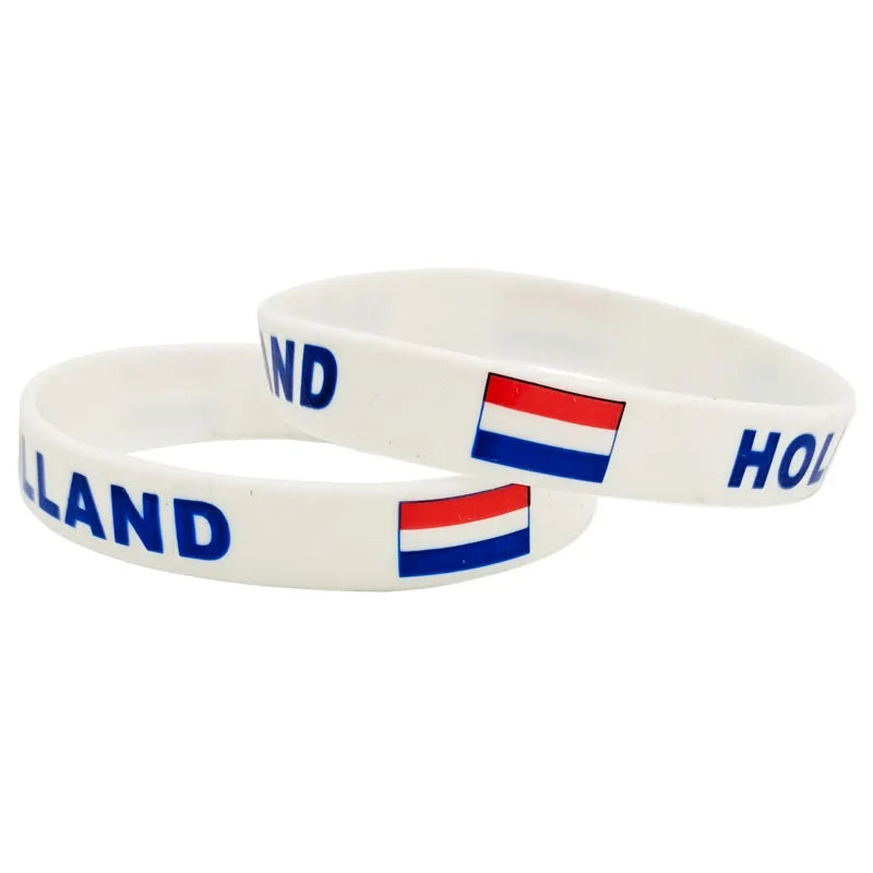 1PC Country World Flag Logo Sport Silicone Wristband National Football Fans Elastic Rubber Bracelets&Bangles Souvenir Gift SH244