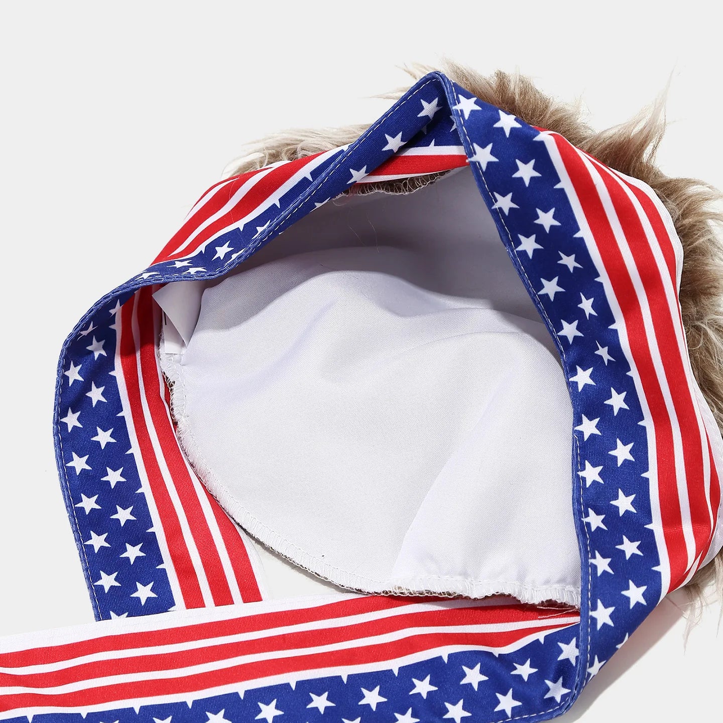 National Flag Headband with Wig Sports Fan Cheering Headwear Wig Hat Country Flag Print Wig Headband Headwrap