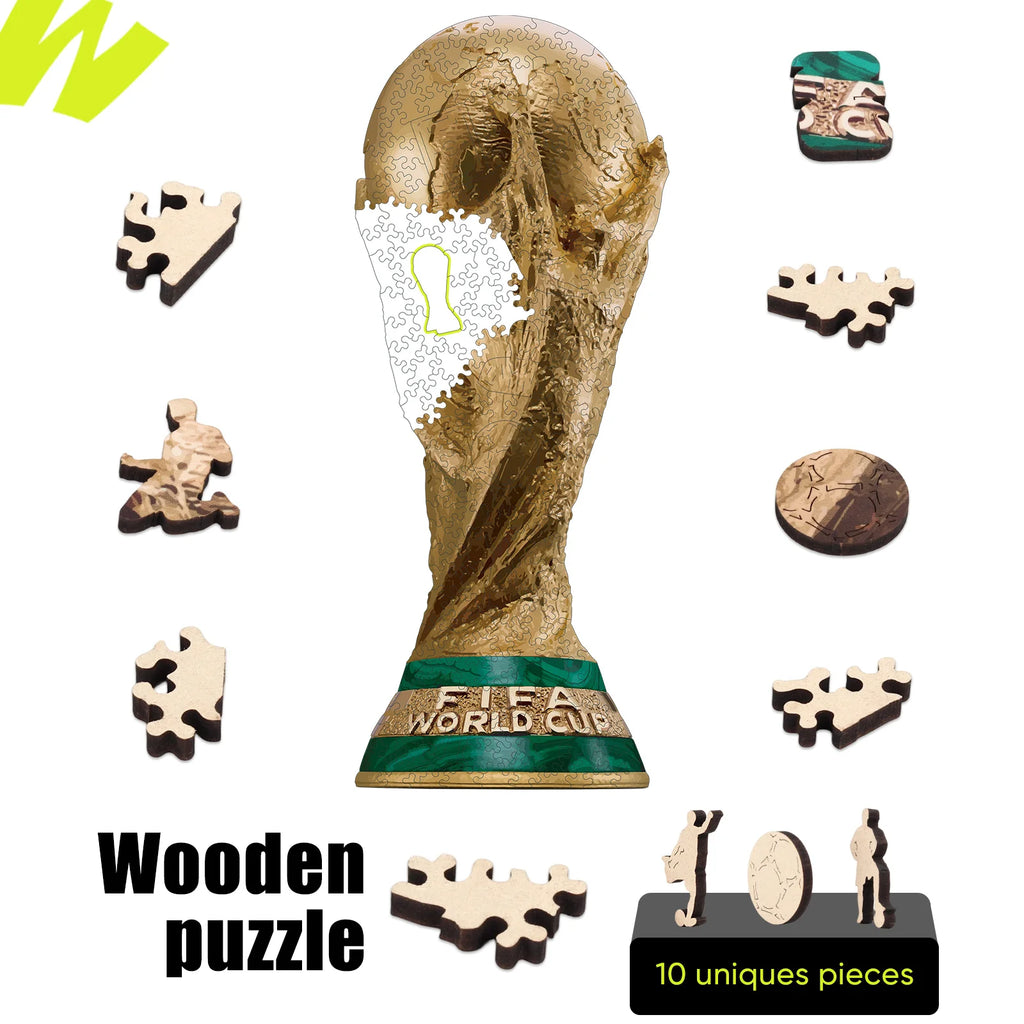 FIFA World Cup Trophy 2026 Wooden Puzzle 3D Poster USA Canada Mexico Soccer Fan Collectible Gift Toy Family Game Brain Teaser