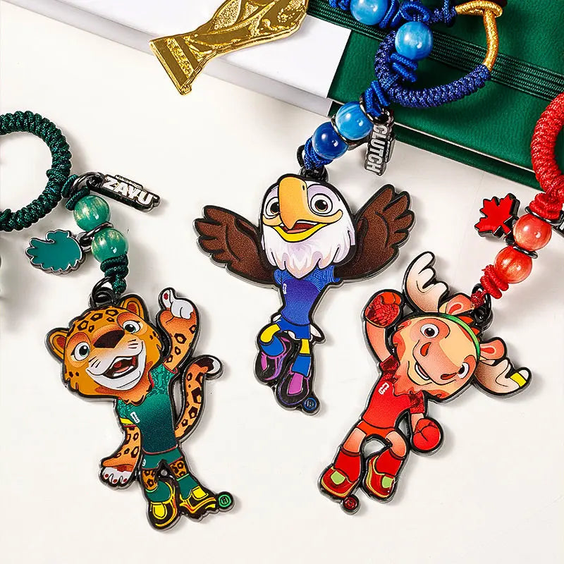 FIFA 2026 World Cup Mascot & Trophy Ornament, Metal Keychain, Charm for Bags & Clothes